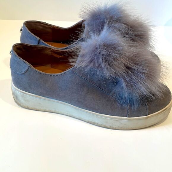 Steve Madden Bryanne Platform Pom-Pom Sneakers Women's Size 7.5 Grey - Picture 4 of 8